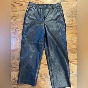 Babaton Faux Leather Pants Womens 4 Black Ankle Aritzia